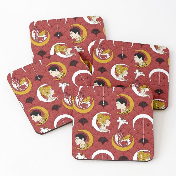 Item preview, art nouveau crescent moon - red designed and sold by kobyakov.