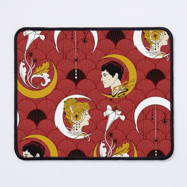 Item preview, art nouveau crescent moon - red designed and sold by kobyakov.