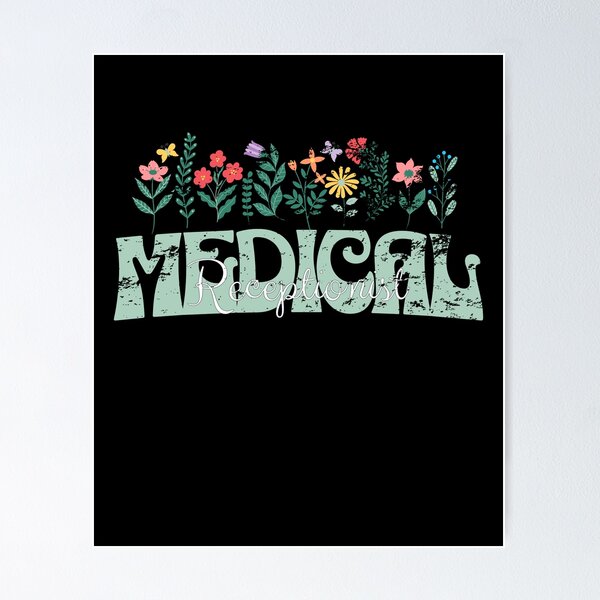 Item preview, Medical Receptionist flowers supporter Retro Vintage designed and sold by Jeangel97.