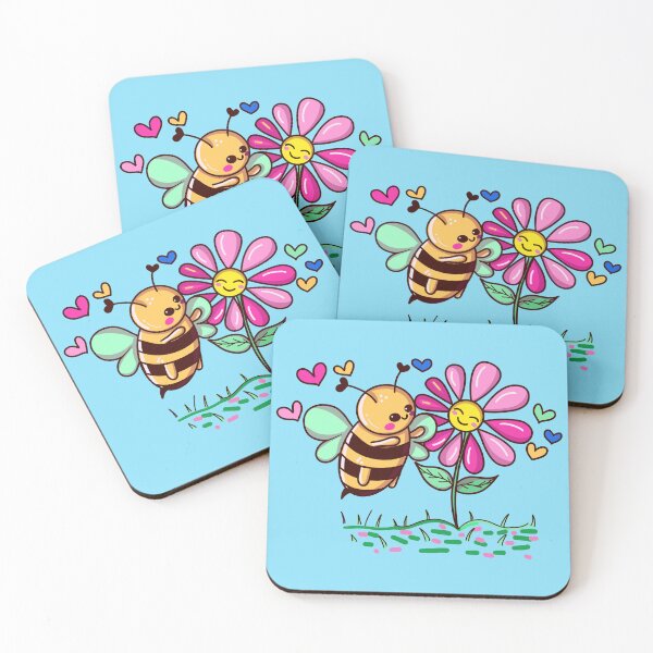 Item preview, Kawaii bee with flower friend designed and sold by altairaleon.