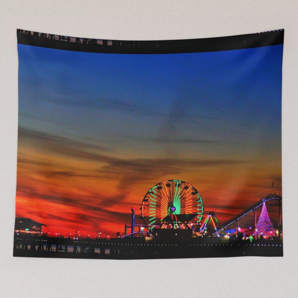 Item preview, Sunset Santa Monica Pier Christmas photographed by KAT designed and sold by KATKattalestv.