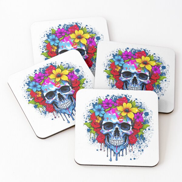 Item preview, Flower Skull 3 designed and sold by rainsdesigns.