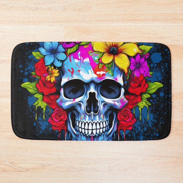 Item preview, Flower Skull 3 designed and sold by rainsdesigns.