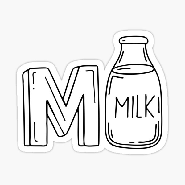 Item preview, An Illustration of letter M stand for Milk designed and sold by rasagamastore.