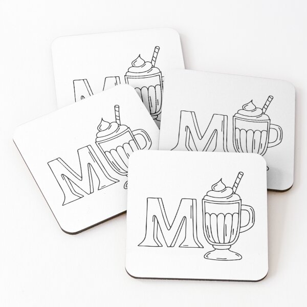 Artikelvorschau, Eine Illustration des Buchstabens M steht für Milchshake entworfen und verkauft von rasagamastore.