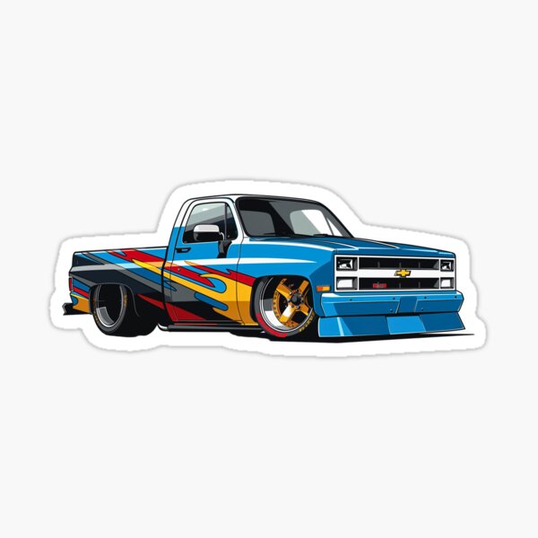 Item preview, Slammed Chevy C10 Pickup - Custom Truck Digital Art Sticker designed and sold by Piston & Palette.