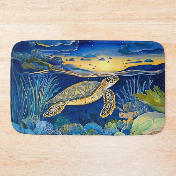 Item preview, Sea Turtle in the Ocean Surrounded by Corals Painting designed and sold by MagicalOceanArt.