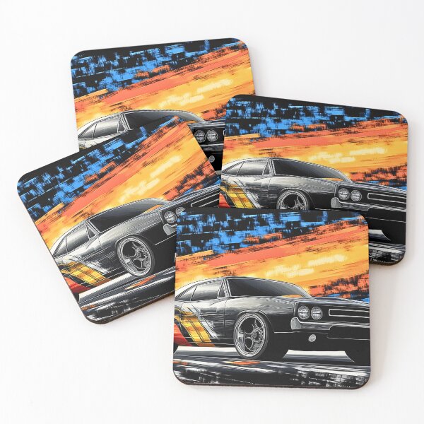 Item preview, Midnight Charger: Classic Muscle Car Digital Art Print designed and sold by Piston & Palette.