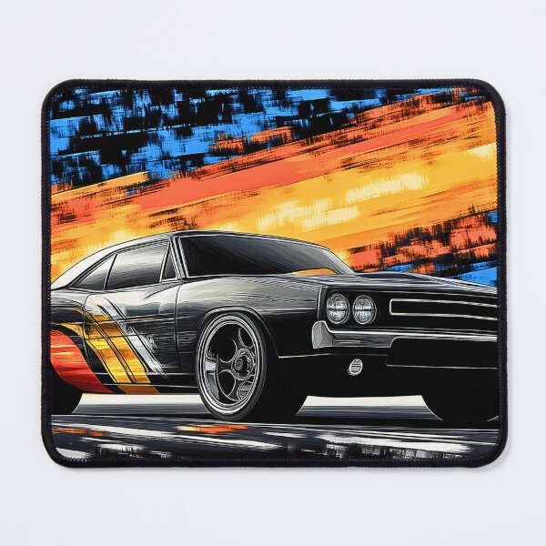 Item preview, Midnight Charger: Classic Muscle Car Digital Art Print designed and sold by Piston & Palette.