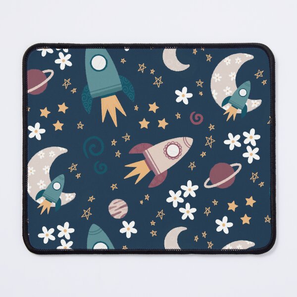 Aperçu de l'œuvre Motif floral céleste bleu marine Moonflowers créée et vendue par Ditsy & Stitch.