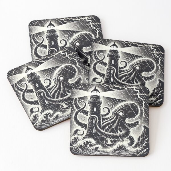 Item preview, Kraken Noir Horror – Attack on the Lighthouse designed and sold by CryptidNoir.