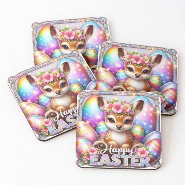 Item preview, Deer, baby, Easter, spring, eggs, rainbow, colorful designed and sold by Brilliant minds.