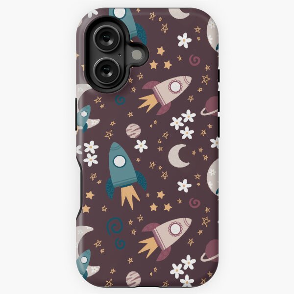 Aperçu de l'œuvre Motif floral céleste aubergine Moonflowers créée et vendue par Ditsy & Stitch.