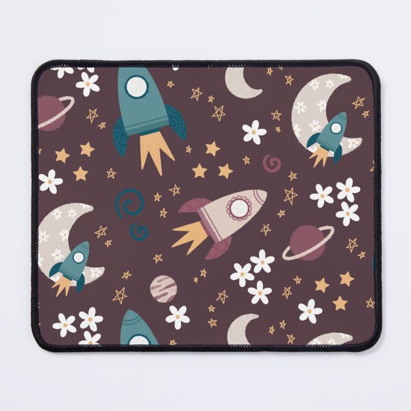 Aperçu de l'œuvre Motif floral céleste aubergine Moonflowers créée et vendue par Ditsy & Stitch.