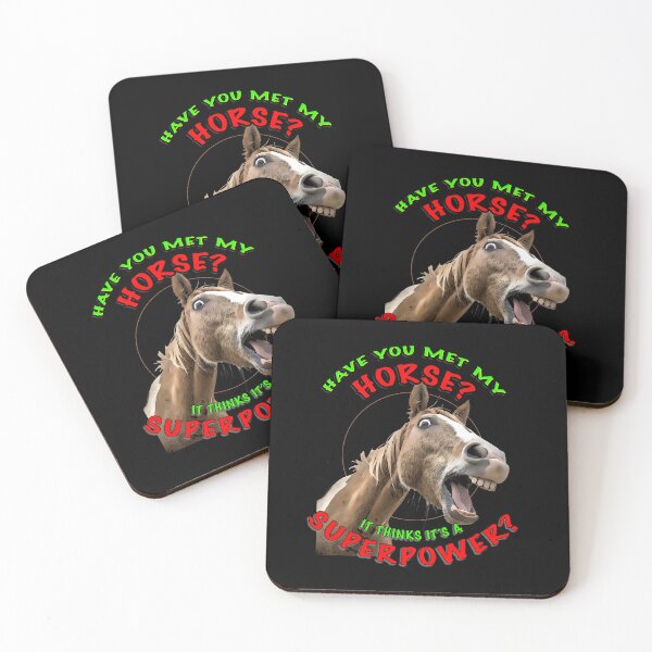 Item preview, Have You Met My Horse? It Thinks It’s a Superpower – Funny Equestrian Shirt designed and sold by Michael van der Hoorn.