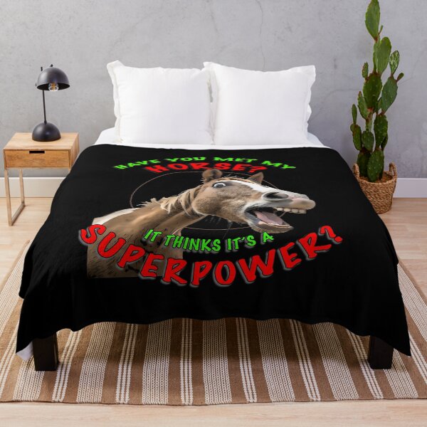 Item preview, Have You Met My Horse? It Thinks It’s a Superpower – Funny Equestrian Shirt designed and sold by Michael van der Hoorn.