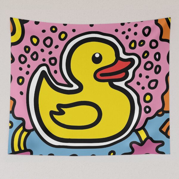 Item preview, Pop Art Rubber Duck – Retro Color Splash designed and sold by Timegraf.