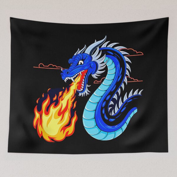 Item preview, Fire Breathing Blue Dragon designed and sold by SteezeeStore.