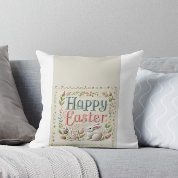 Item preview, Happy Easter Phone Case - Printed Embroidery Bunny & Floral Aesthetic | Pastel Spring iPhone Cover | Cottagecore Easter Gift for Her, Him designed and sold by MANIFESTHYPE - Fashion and Accessories.