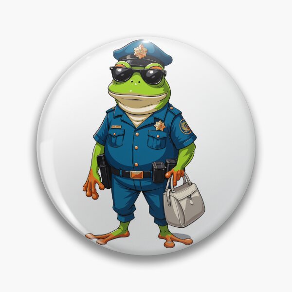 Item preview, Cool Cartoon Frog Police Officer in Uniform designed and sold by Bebrowny.