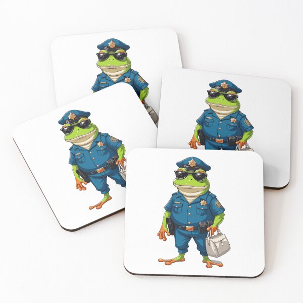 Item preview, Cool Cartoon Frog Police Officer in Uniform designed and sold by Bebrowny.