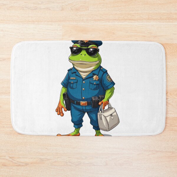 Item preview, Cool Cartoon Frog Police Officer in Uniform designed and sold by Bebrowny.