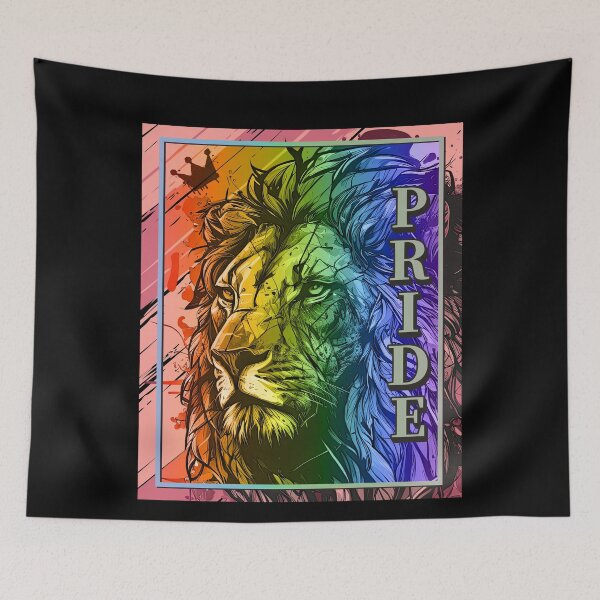 Item preview, Rainbow Lion Pride LGBT Gay Flag designed and sold by Clara Hollins.