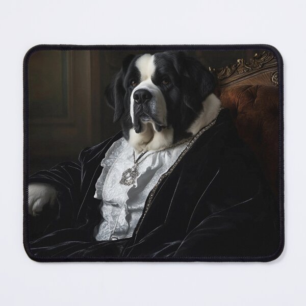 Item preview,  Majestic Saint Bernard: Elegance in Black Velvet designed and sold by Reina75.