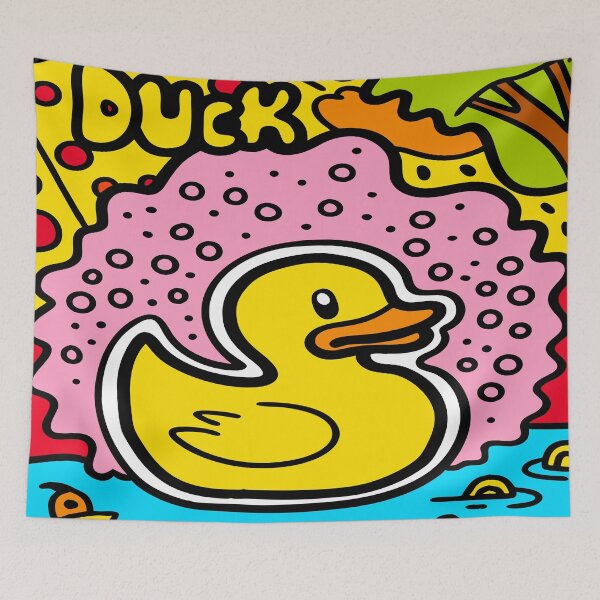 Item preview, Pop Art Rubber Duck – Retro Color Splash designed and sold by Timegraf.