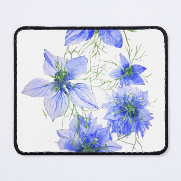 Item preview, Bright Blue love-in-a-mist watercolour painting.  designed and sold by esvb.