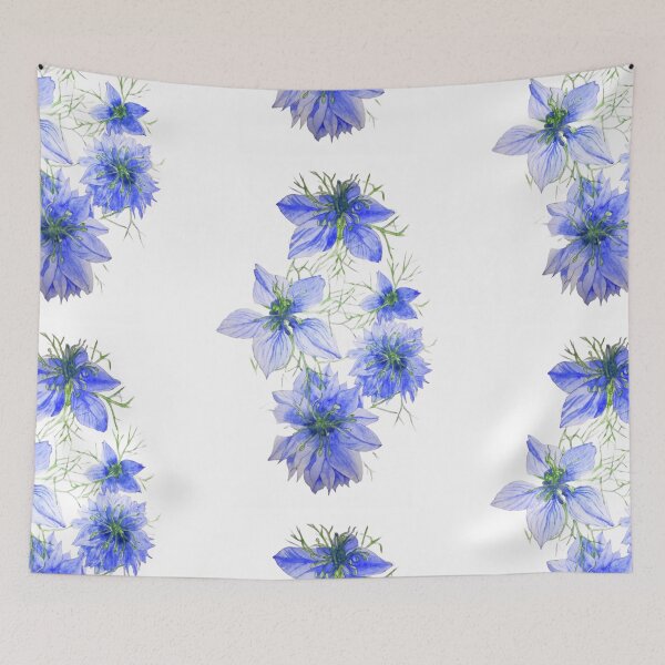 Item preview, Bright Blue love-in-a-mist watercolour painting.  designed and sold by esvb.