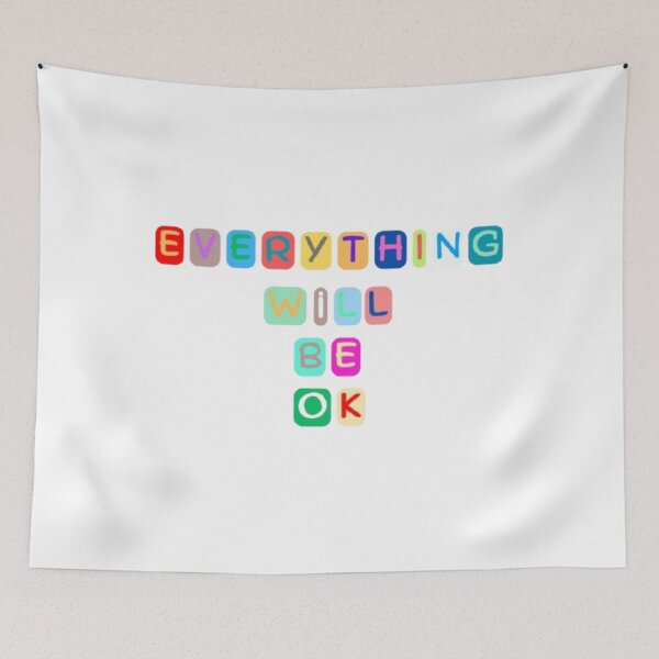 Item preview, Everything Will Be OK – Colorful Motivational Quote Design designed and sold by ShadeShard.
