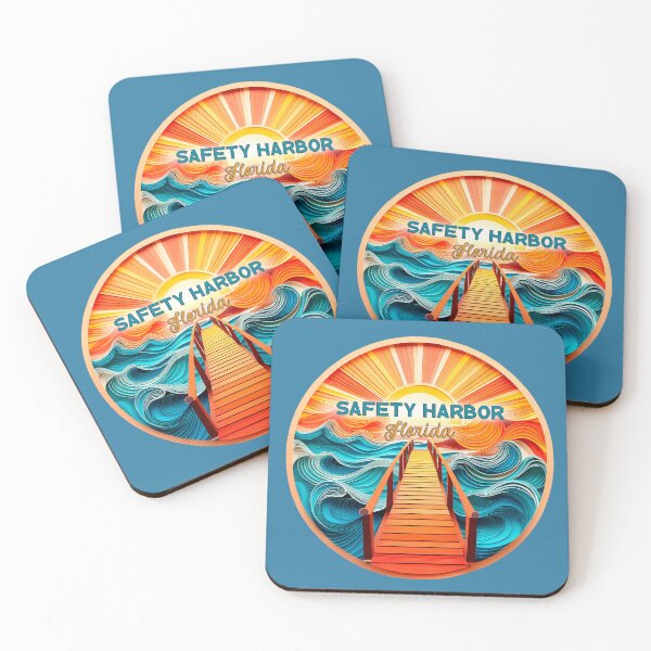 Item preview, Safety Harbor Florida Retro Vintage Sunset Artwork designed and sold by Mandeville Photography.