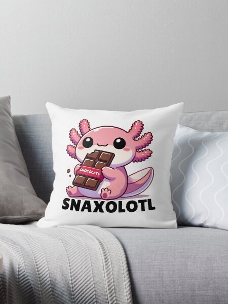 Vista previa del artículo con la obra «Snaxolotl Ajolote feliz comiendo un chocolate», diseñado y vendido por SaavedraDesign.