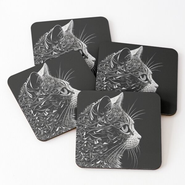 Item preview,  Abstract Cat image black & white designed and sold by Richenda.
