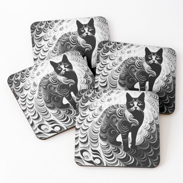 Item preview,  Abstract Cat image black & white designed and sold by Richenda.