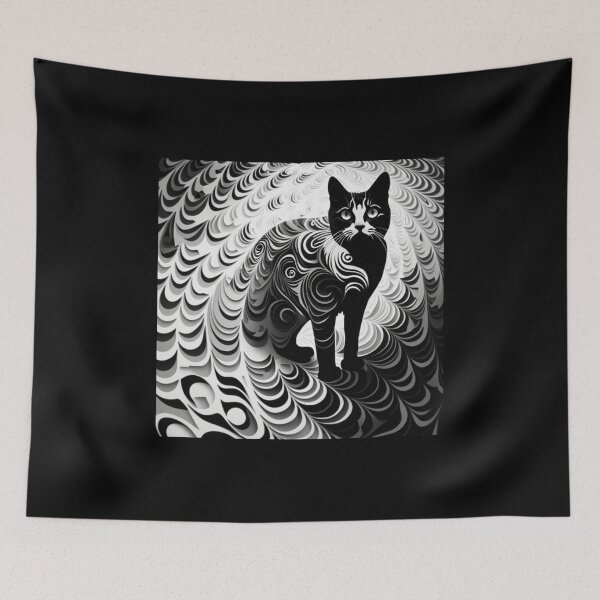 Item preview,  Abstract Cat image black & white designed and sold by Richenda.