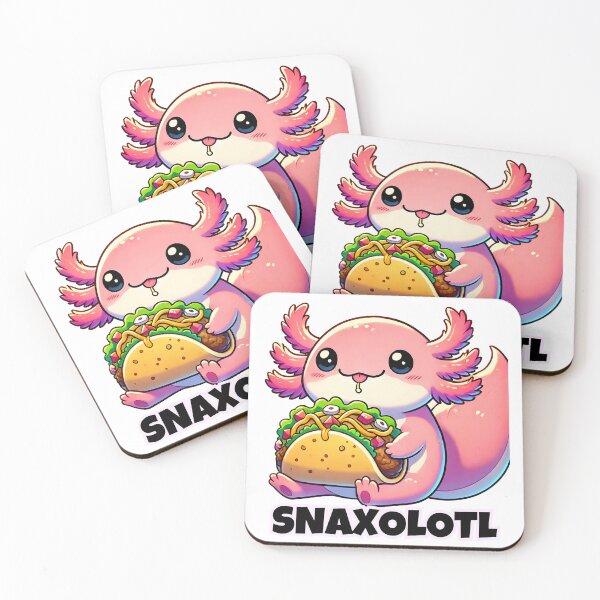 Item preview, Snaxolotl Funny Axolotl Eating Taco Illustration designed and sold by SaavedraDesign.