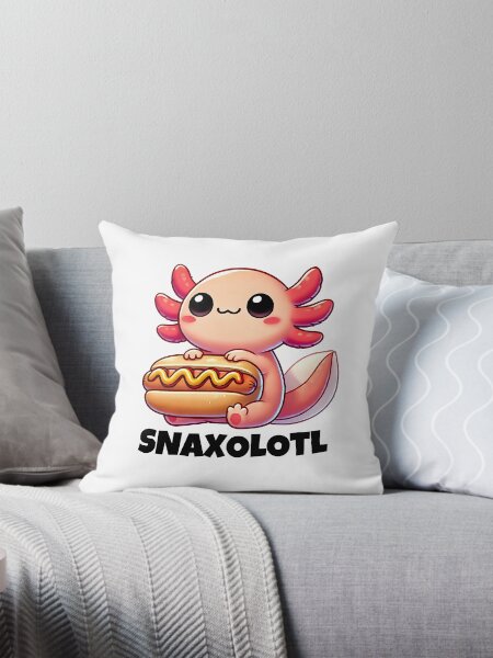 Vista previa del artículo con la obra «Snaxolotl Divertido Axolotl Comiendo Hot Dog», diseñado y vendido por SaavedraDesign.