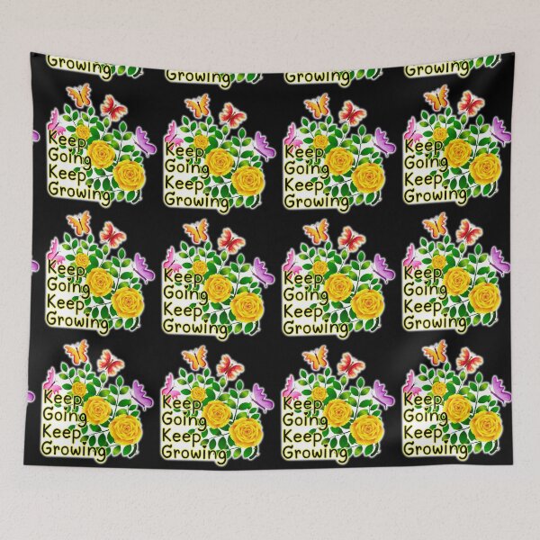 Item preview, Keep Going Keep Growing Flower Butterfly Square Quote designed and sold by bitebackcobbc.