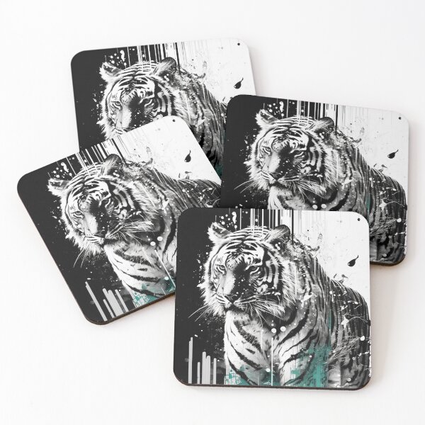 Item preview, Tigre Abstract Cat image black & white designed and sold by Richenda.