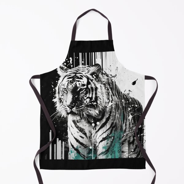 Item preview, Tigre Abstract Cat image black & white designed and sold by Richenda.