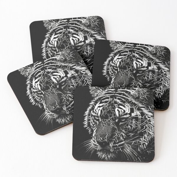 Item preview, Tiger Abstract Cat image black & white designed and sold by Richenda.
