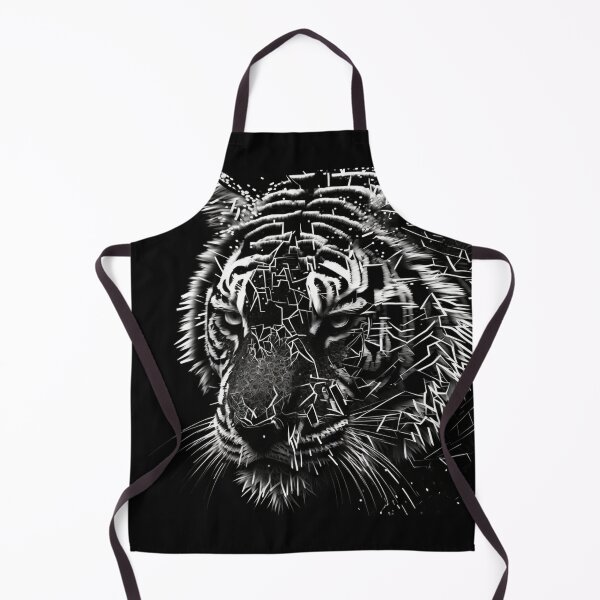 Item preview, Tiger Abstract Cat image black & white designed and sold by Richenda.