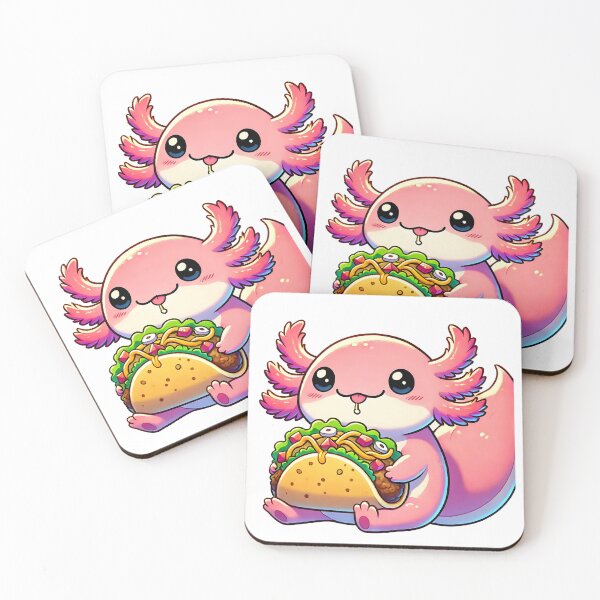 Item preview, Snaxolotl Sticker Funny Axolotl Eating Taco Illustration designed and sold by SaavedraDesign.