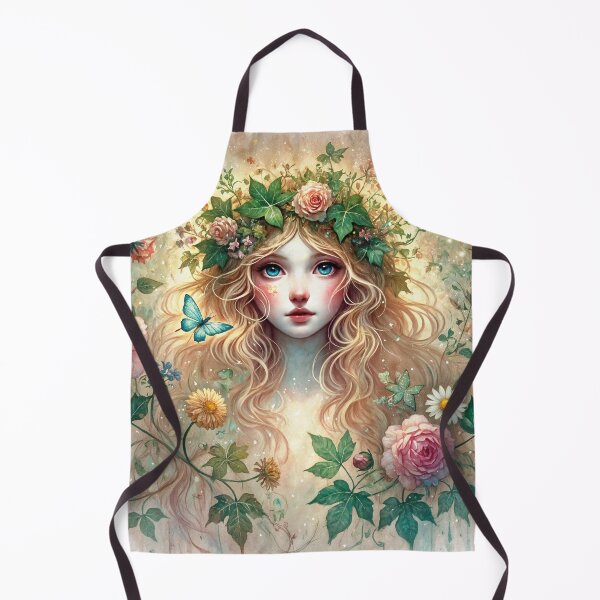 Item preview, Spring Wildflower Meadow Girl – Ethereal Child of Nature | Pastel Watercolor Art designed and sold by lynnebeclu.