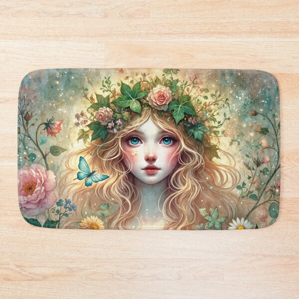 Item preview, Spring Wildflower Meadow Girl – Ethereal Child of Nature | Pastel Watercolor Art designed and sold by lynnebeclu.