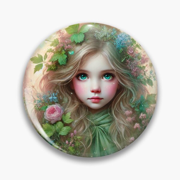 Item preview, Woodland Forest Girl – Ethereal Child of Nature | Pastel Watercolor Art designed and sold by lynnebeclu.