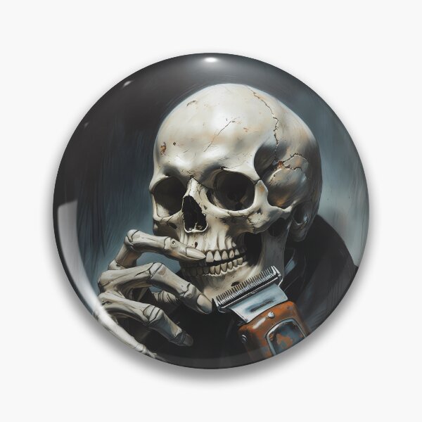 Item preview, Barber of the Undead – Skull with Barber Clippers designed and sold by KateVil.