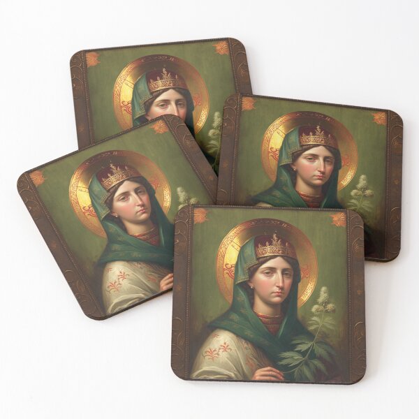 Item preview, Divine Elegance: Saintly Portrait with Floral Grace designed and sold by art-noir.
